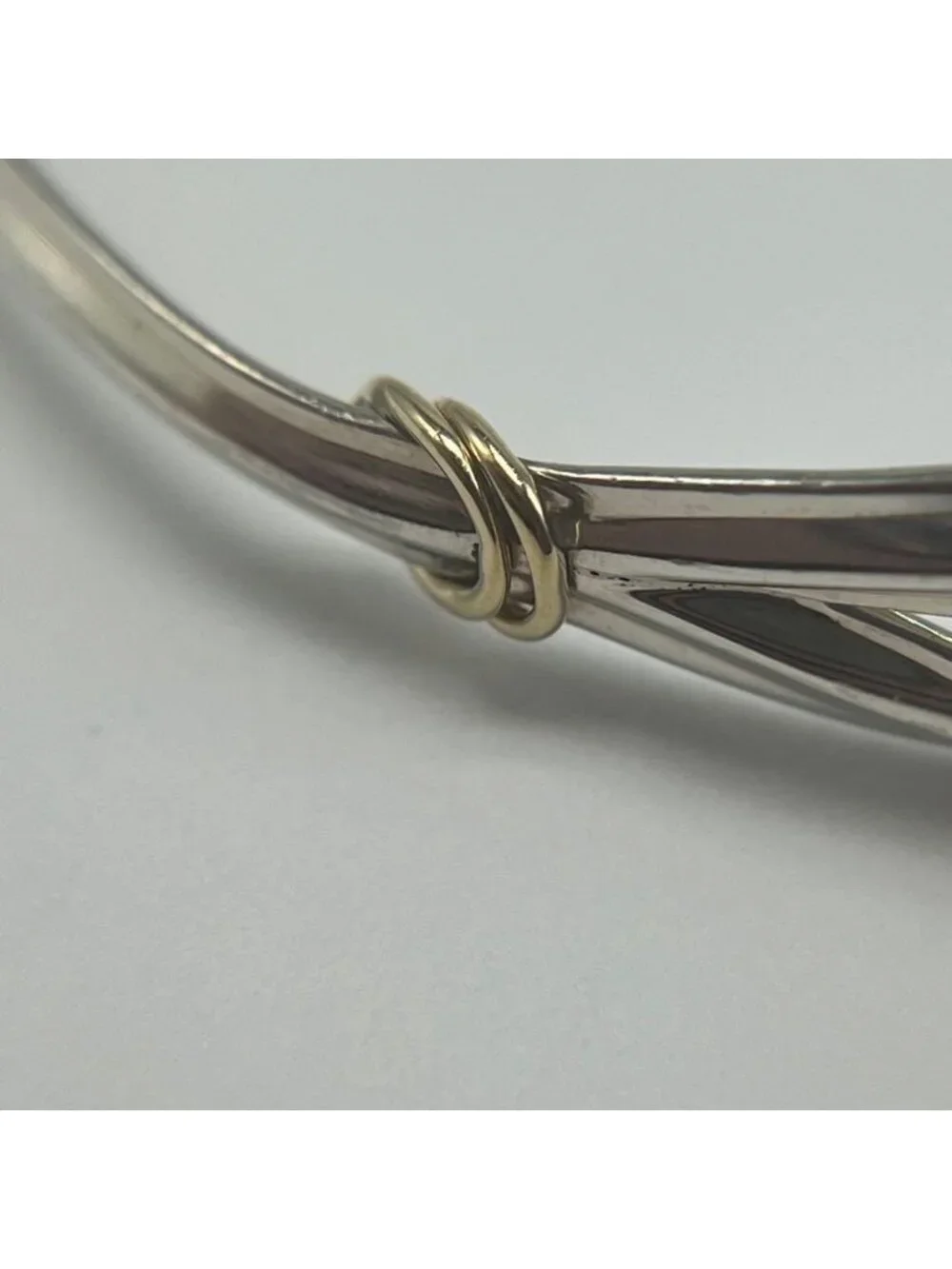 Tiffany & Co Hook and Eye Bangle Silver YG Vintage Bracelet